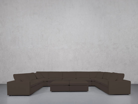 9-Seat Modular U-Sectional with Double Ottoman (Thin Arms) - 7th Avenue