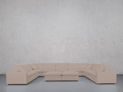 9-Seat Modular U-Sectional with Double Ottoman (Thin Arms) - 7th Avenue