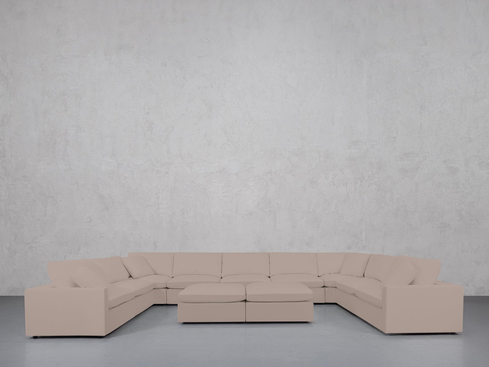 9-Seat Modular U-Sectional with Double Ottoman (Thin Arms) - 7th Avenue
