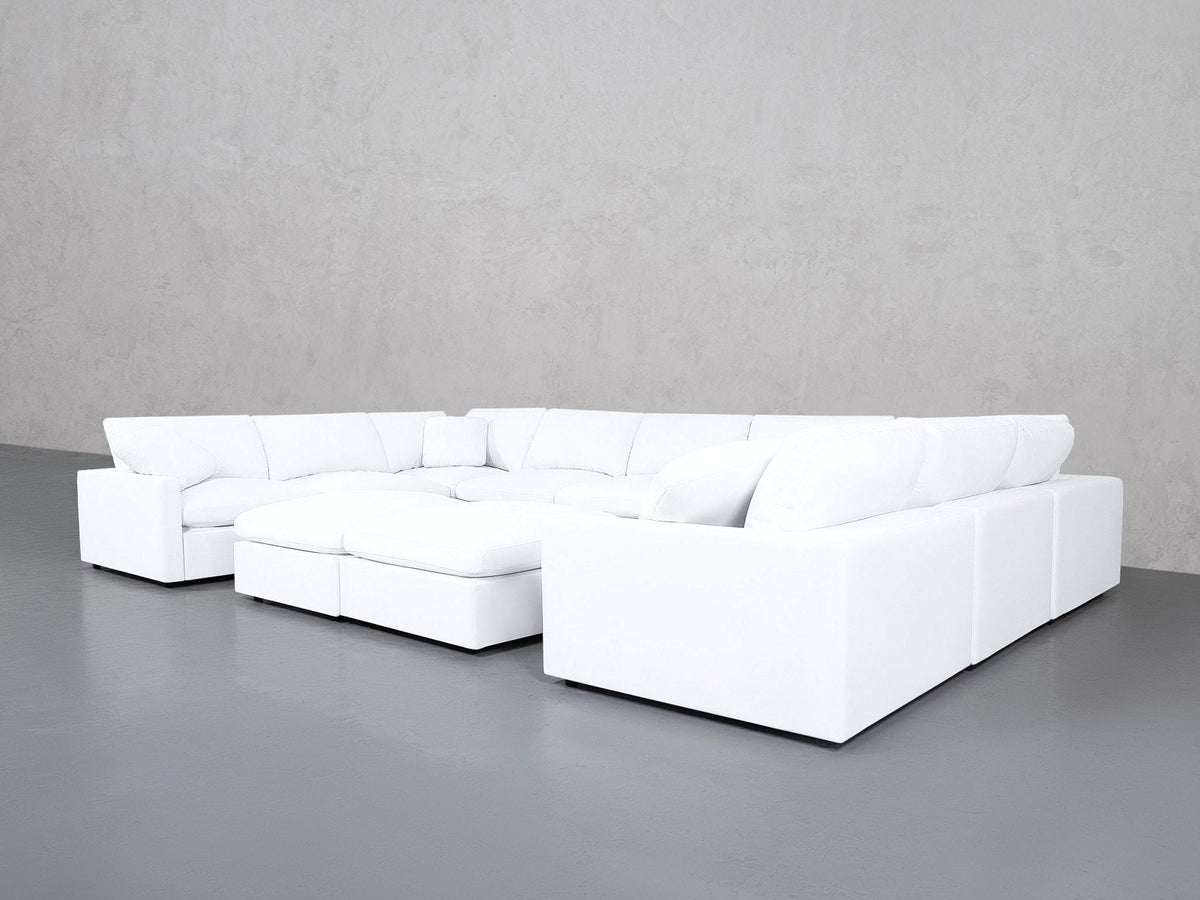 9-Seat Modular U-Sectional with Double Ottoman (Thin Arms) - 7th Avenue