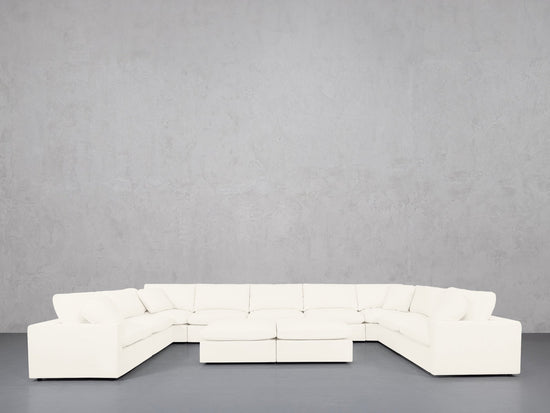 9-Seat Modular U-Sectional with Double Ottoman (Thin Arms) - 7th Avenue