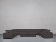 9-Seat Modular U-Sectional with Double Ottoman (Thin Arms) - 7th Avenue