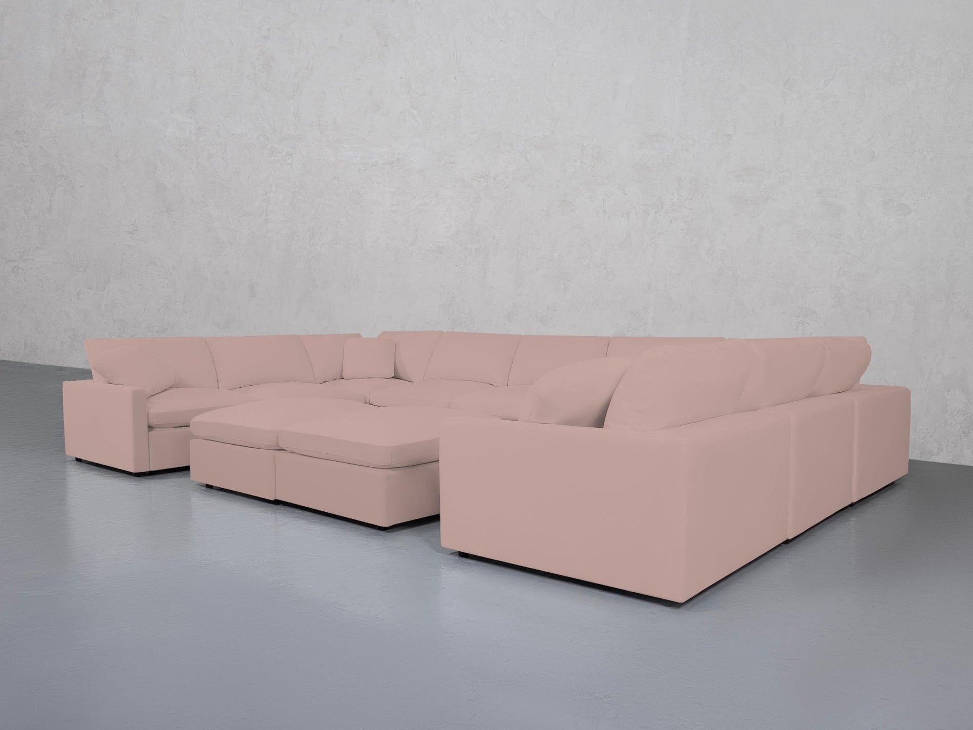 9-Seat Modular U-Sectional with Double Ottoman (Thin Arms) - 7th Avenue