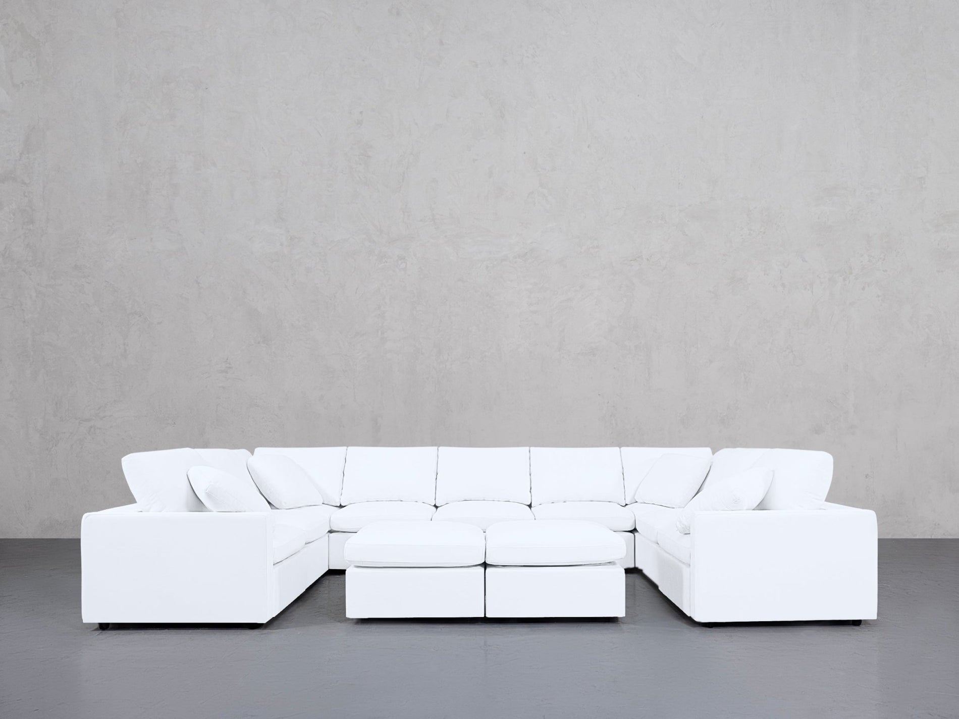 9-Seat Modular U-Sectional with Double Ottoman (Thin Arms) - 7th Avenue