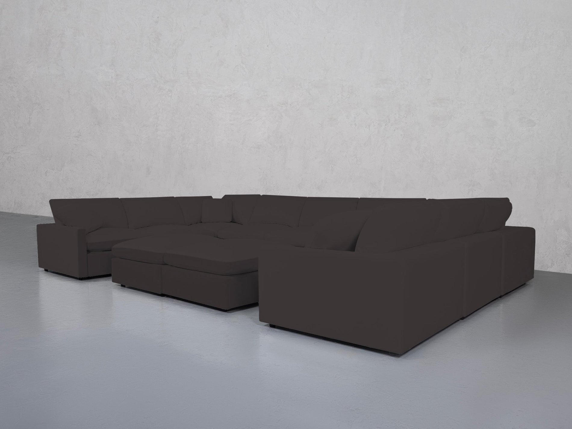 9-Seat Modular U-Sectional with Double Ottoman (Thin Arms) - 7th Avenue