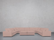 9-Seat Modular U-Sectional with Double Ottoman (Thin Arms) - 7th Avenue