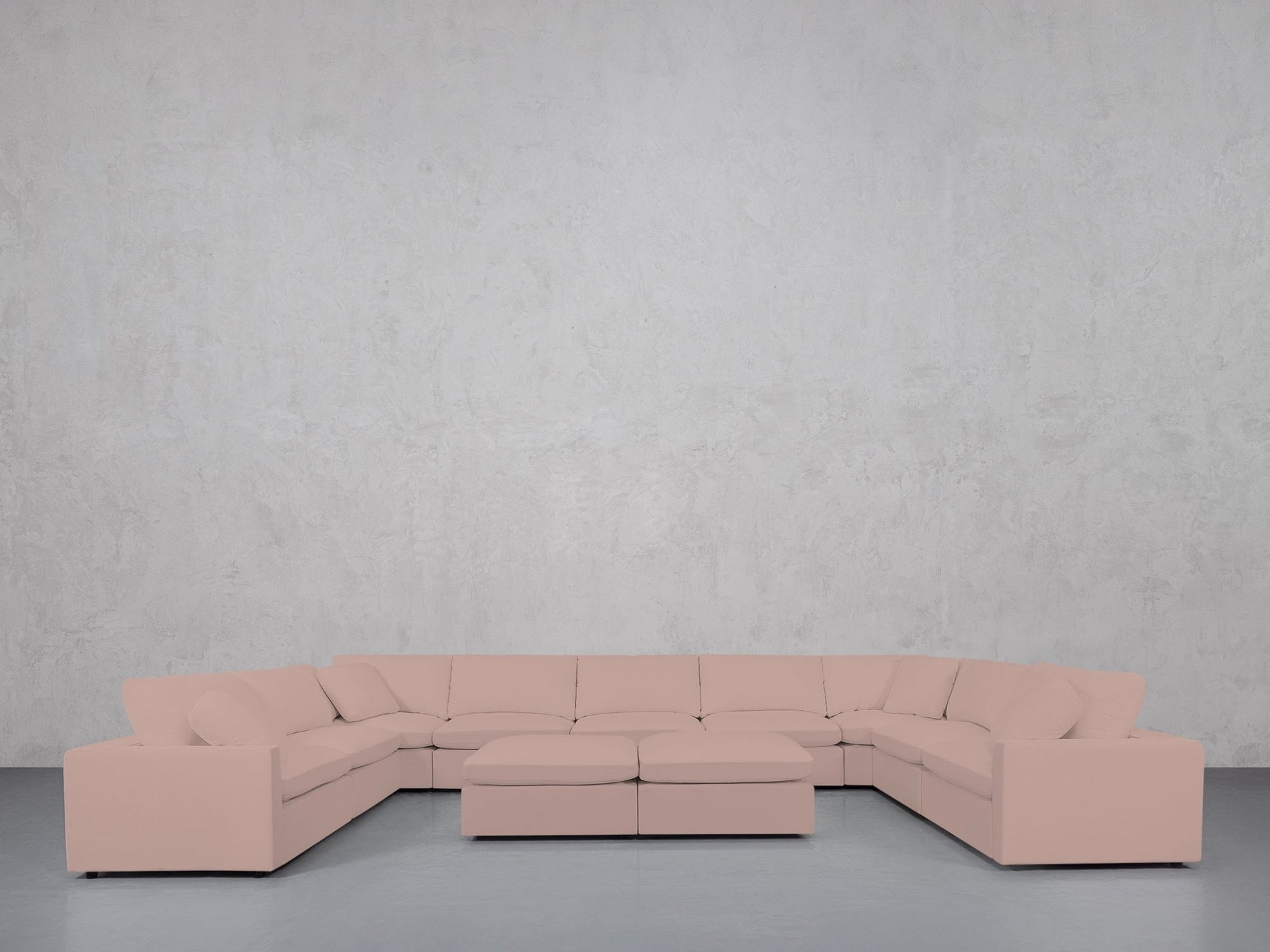 9-Seat Modular U-Sectional with Double Ottoman (Thin Arms) - 7th Avenue