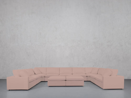 9-Seat Modular U-Sectional with Double Ottoman (Thin Arms) - 7th Avenue