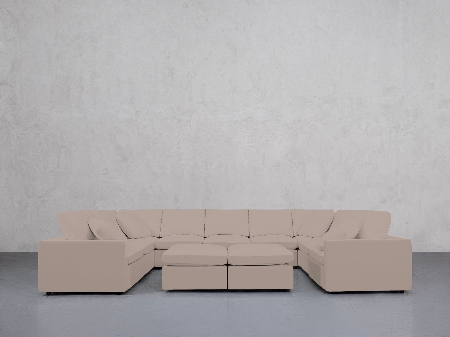 9-Seat Modular U-Sectional with Double Ottoman (Thin Arms) - 7th Avenue