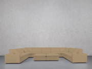 9-Seat Modular U-Sectional with Double Ottoman (Thin Arms) - 7th Avenue