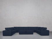 9-Seat Modular U-Sectional with Double Ottoman (Thin Arms) - 7th Avenue