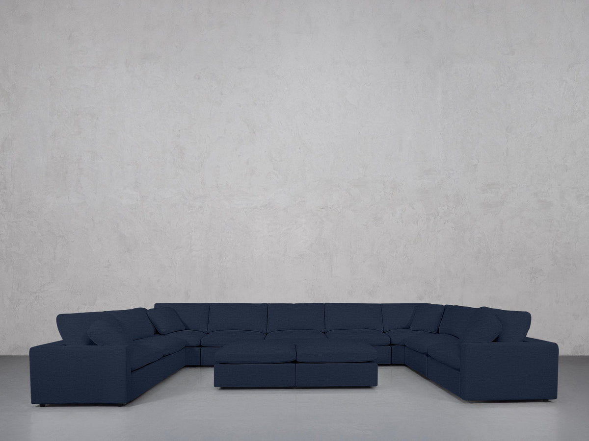 9-Seat Modular U-Sectional with Double Ottoman (Thin Arms) - 7th Avenue