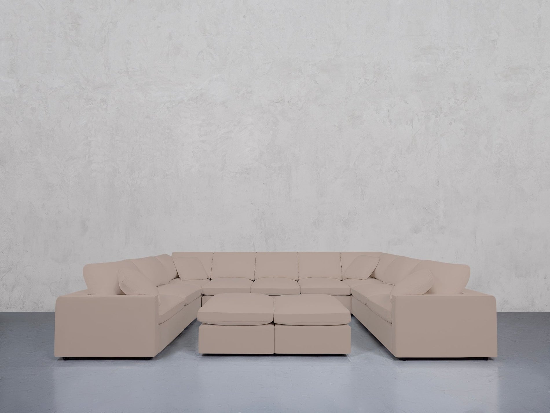 9-Seat Modular U-Sectional with Double Ottoman (Thin Arms) - 7th Avenue