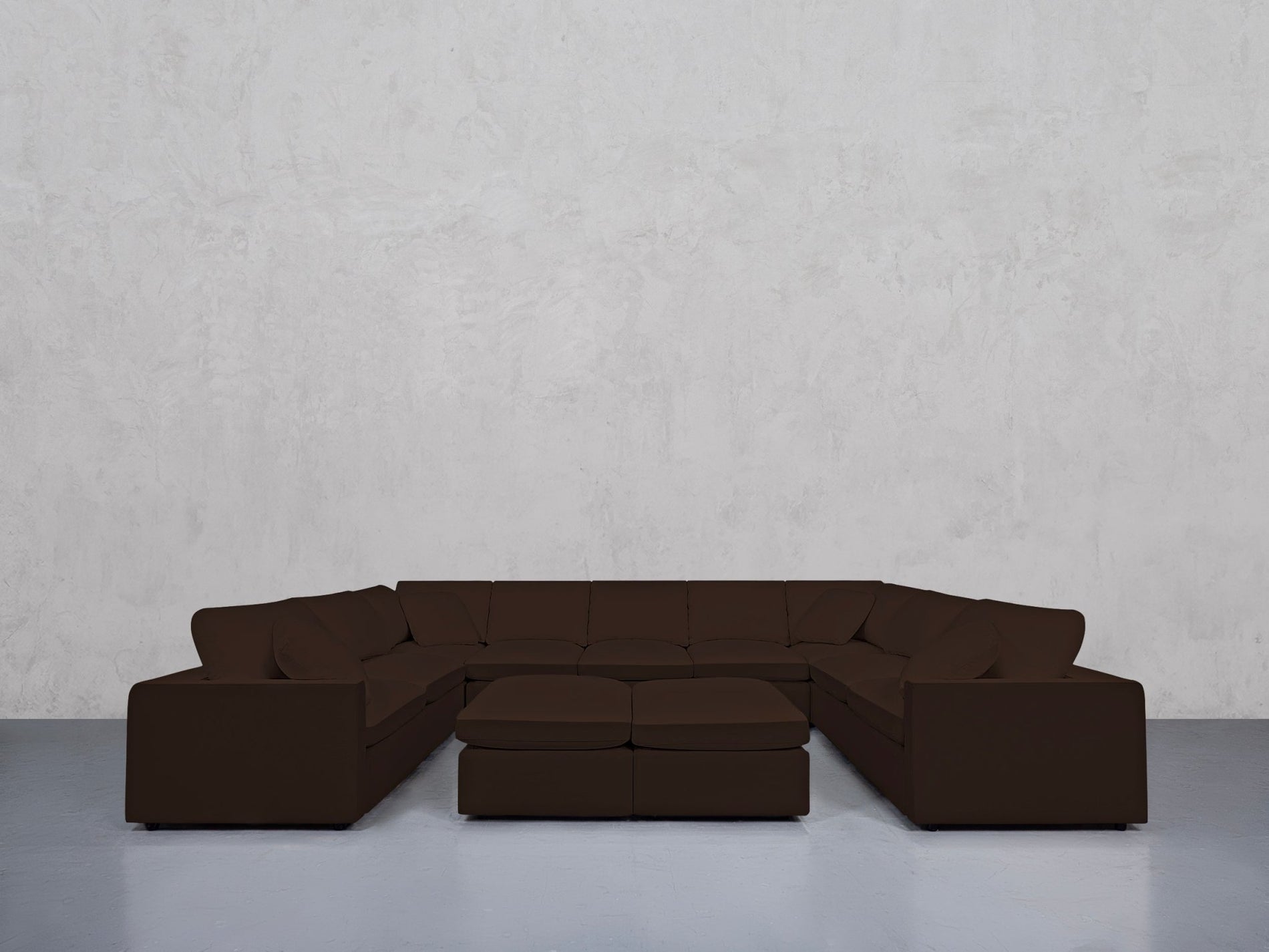 9-Seat Modular U-Sectional with Double Ottoman (Thin Arms) - 7th Avenue