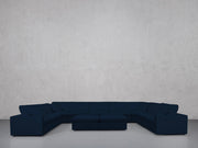 9-Seat Modular U-Sectional with Double Ottoman (Thin Arms) - 7th Avenue