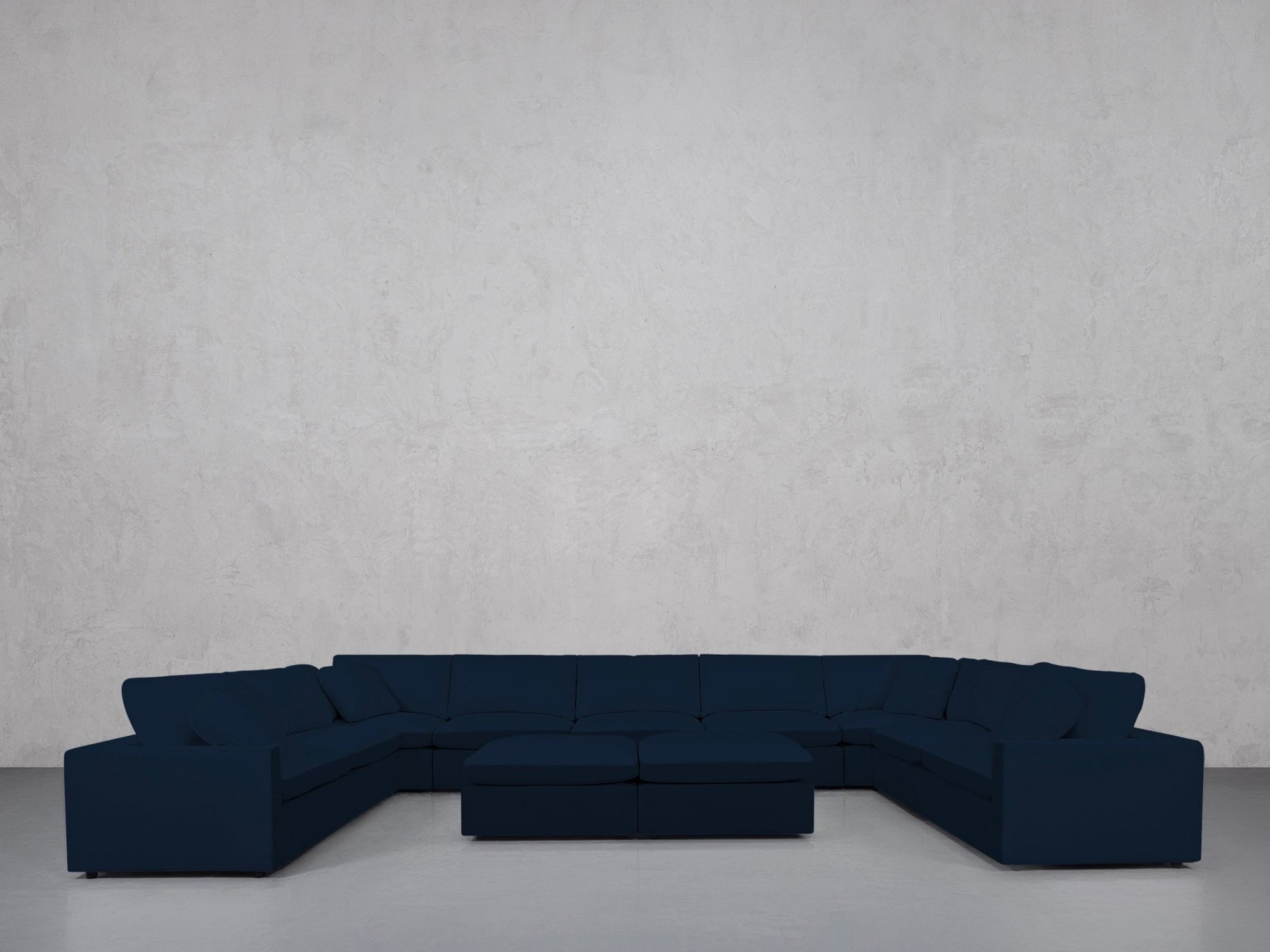 9-Seat Modular U-Sectional with Double Ottoman (Thin Arms) - 7th Avenue