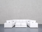 9-Seat Modular U-Sectional with Double Ottoman (Thin Arms) - 7th Avenue