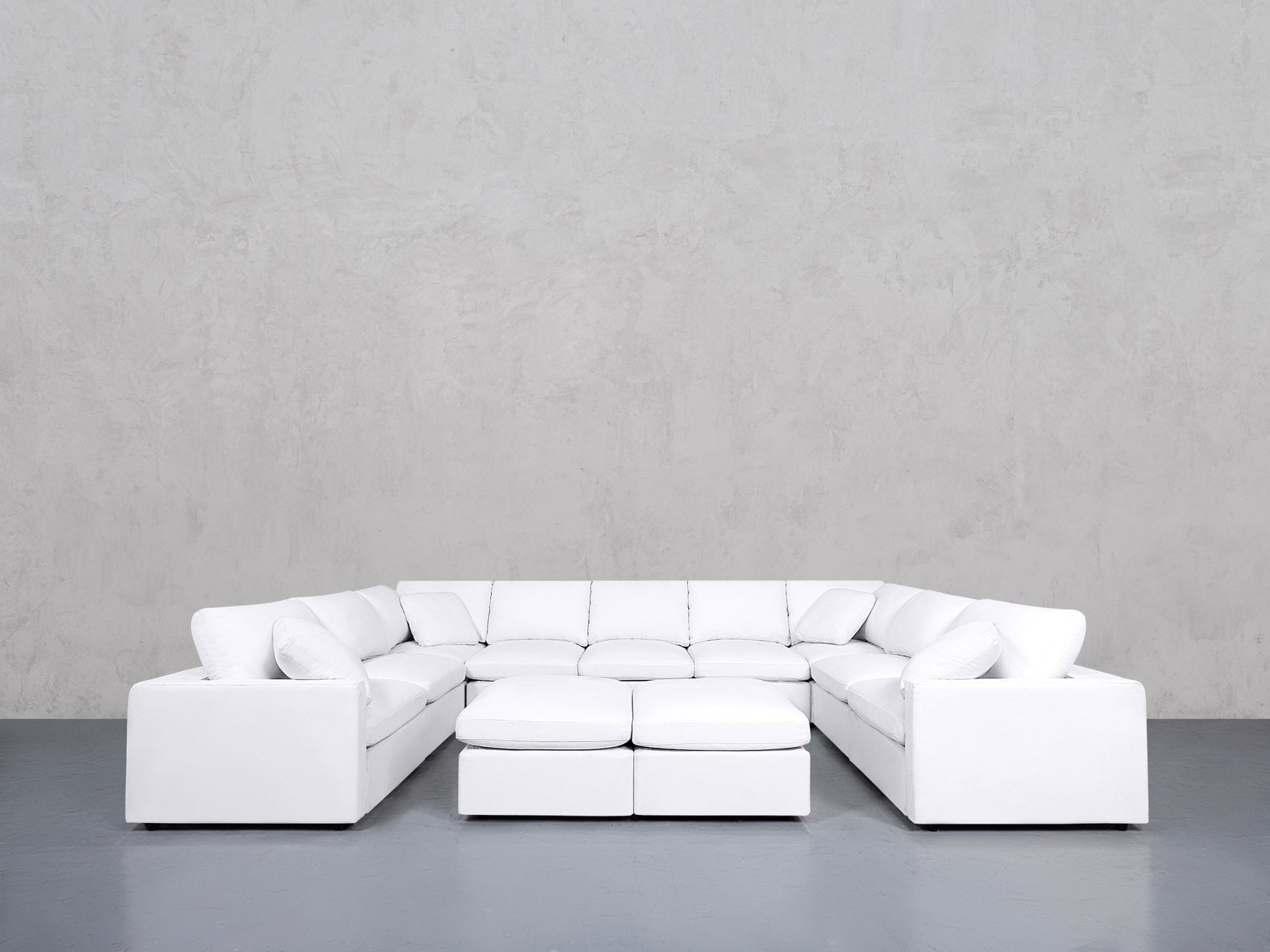 9-Seat Modular U-Sectional with Double Ottoman (Thin Arms) - 7th Avenue