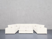 9-Seat Modular U-Sectional with Double Ottoman (Thin Arms) - 7th Avenue
