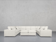 9-Seat Modular U-Sectional with Double Ottoman