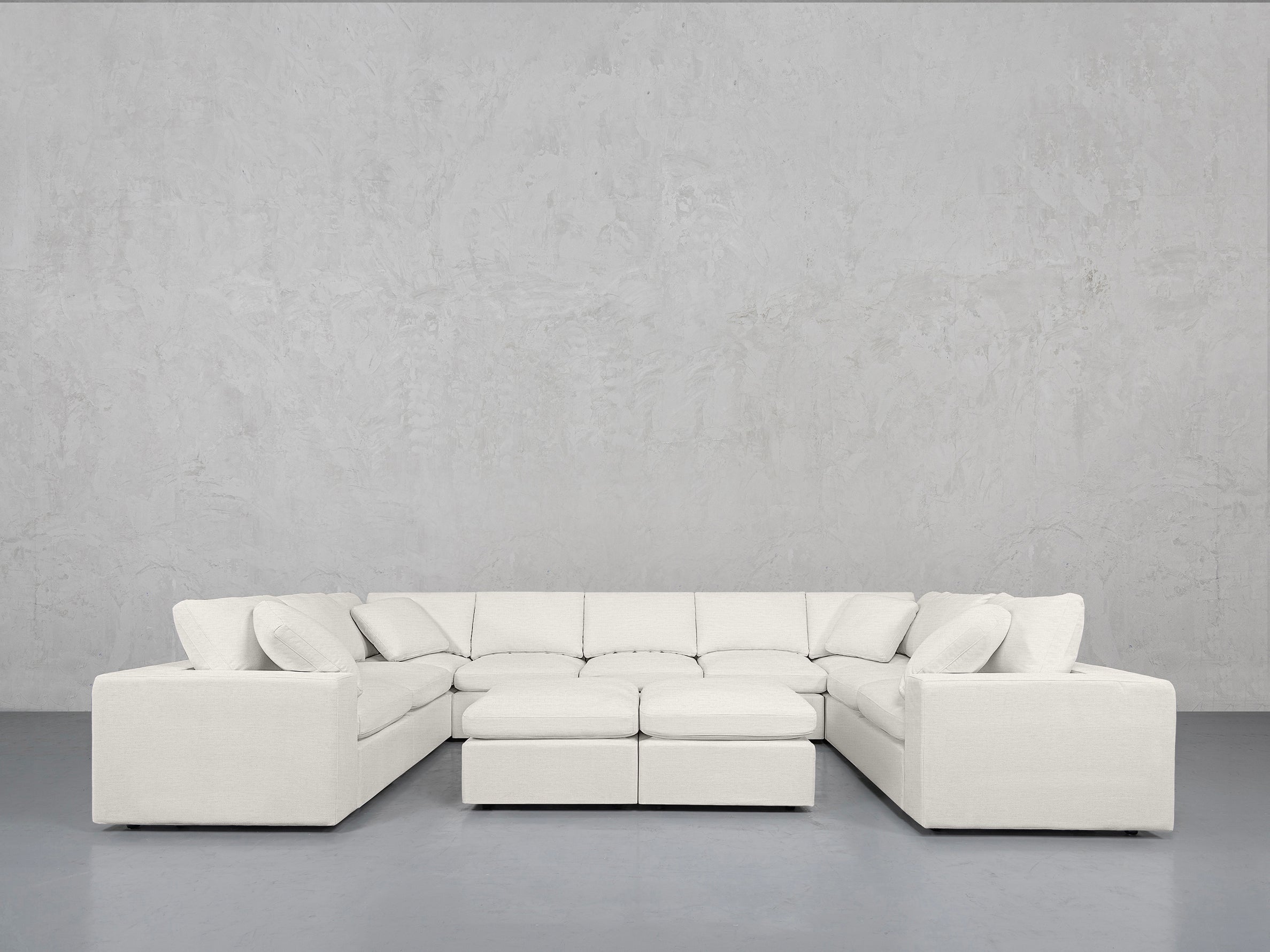 9-Seat Modular U-Sectional with Double Ottoman