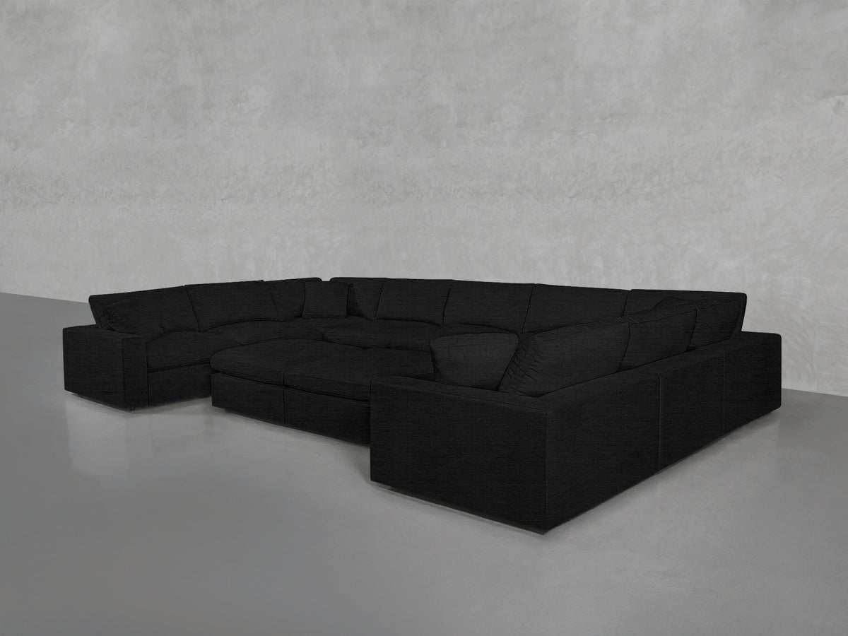 9-Seat Modular U-Sectional with Double Ottoman