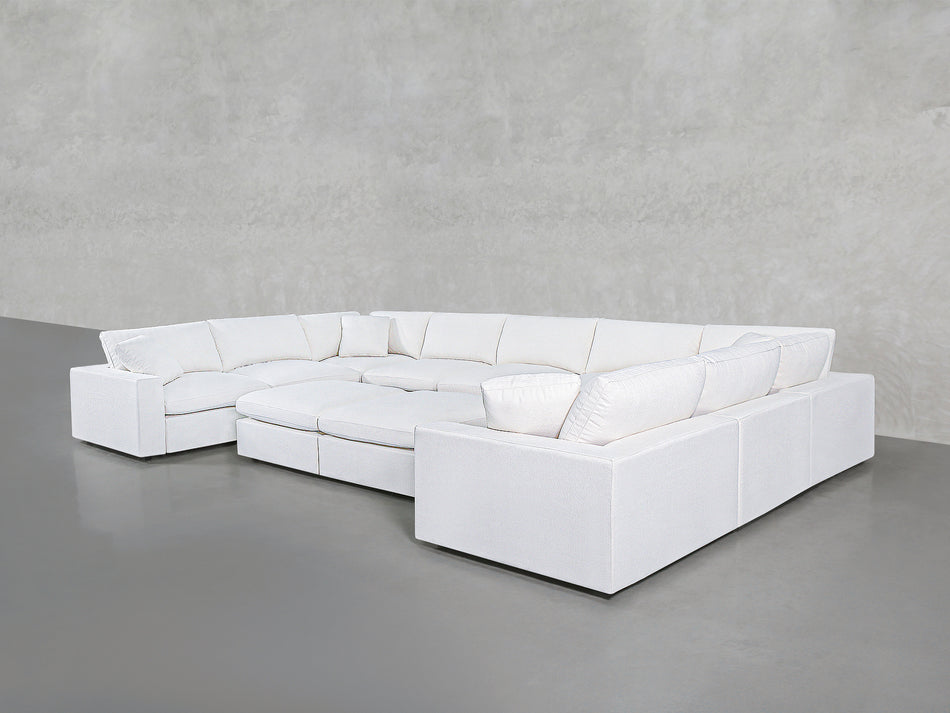 9-Seat Modular U-Sectional with Double Ottoman