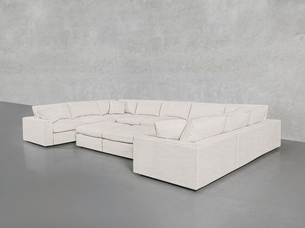 9-Seat Modular U-Sectional with Double Ottoman