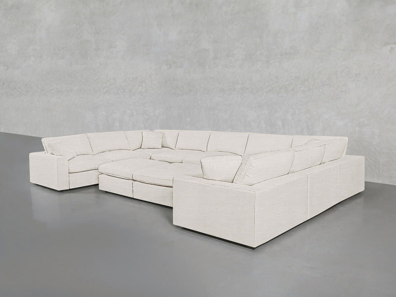 9-Seat Modular U-Sectional with Double Ottoman