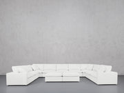 9-Seat Modular U-Sectional with Double Ottoman (Thin Arms)