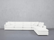 6-Seat Modular Corner Right Lounger Sectional (Thin Arms)