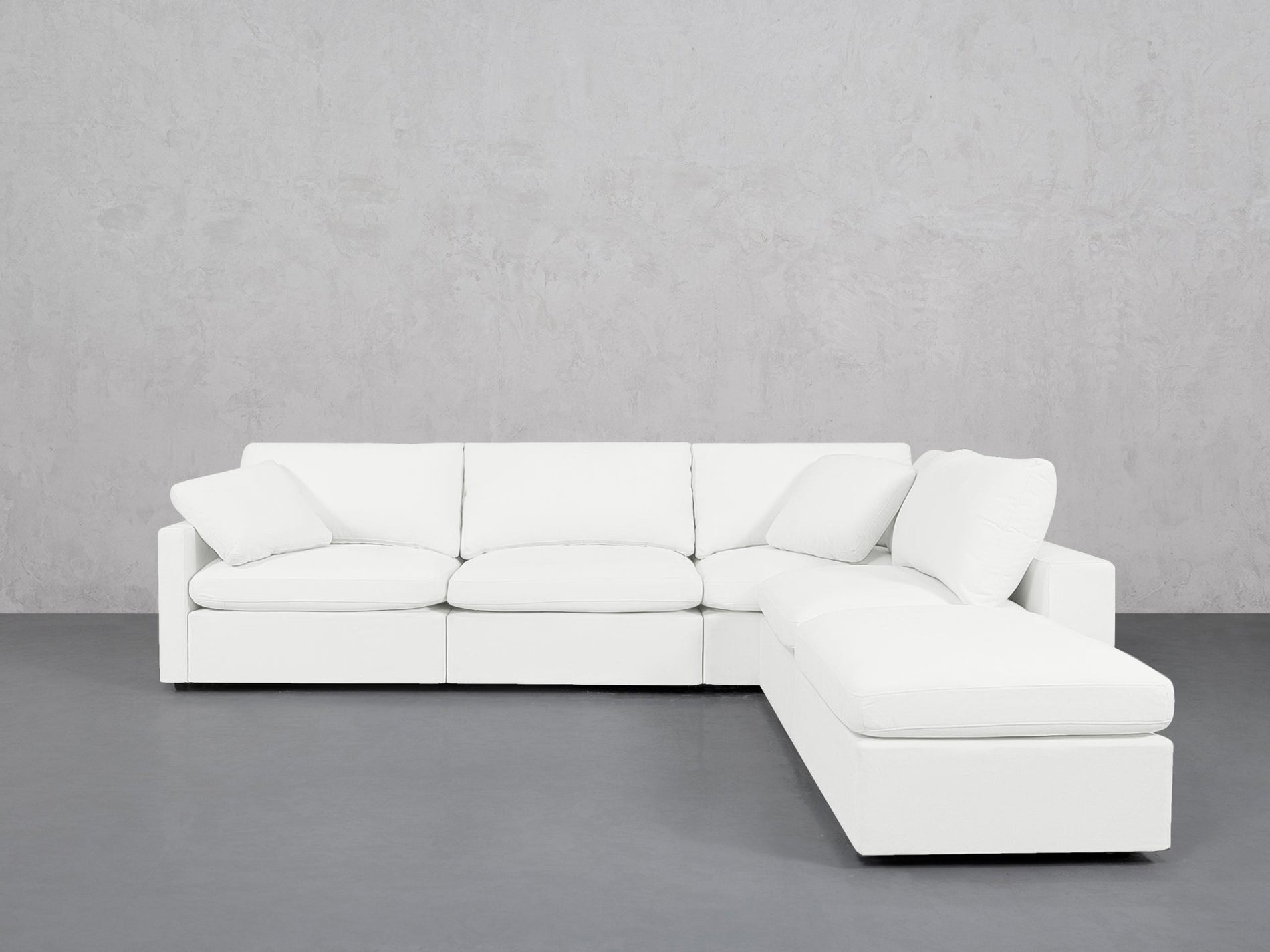 5-Seat Modular Corner Right Lounger Sectional (Thin Arms)