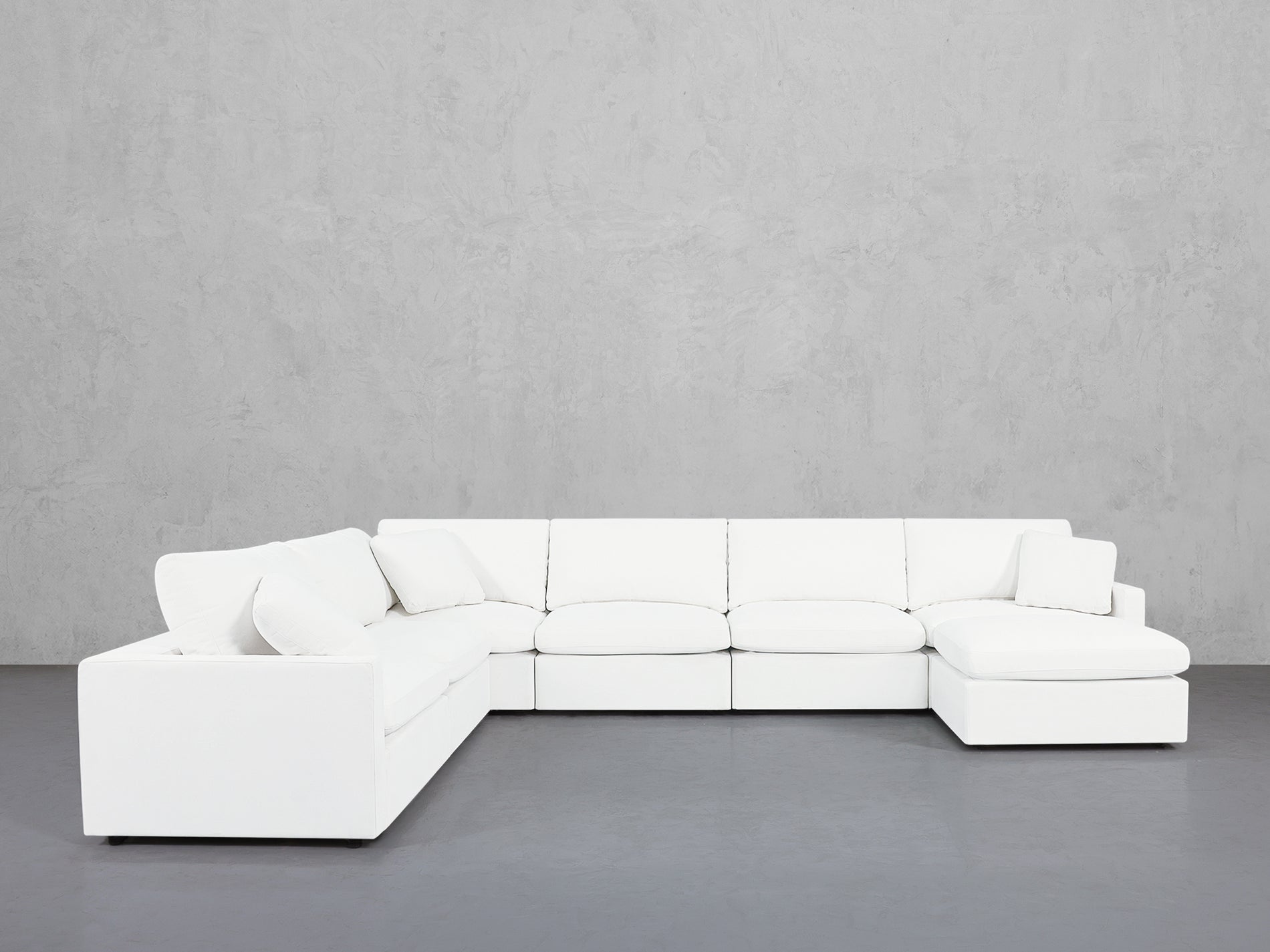 7-Seat Modular Chaise Corner Sectional (Thin Arms)