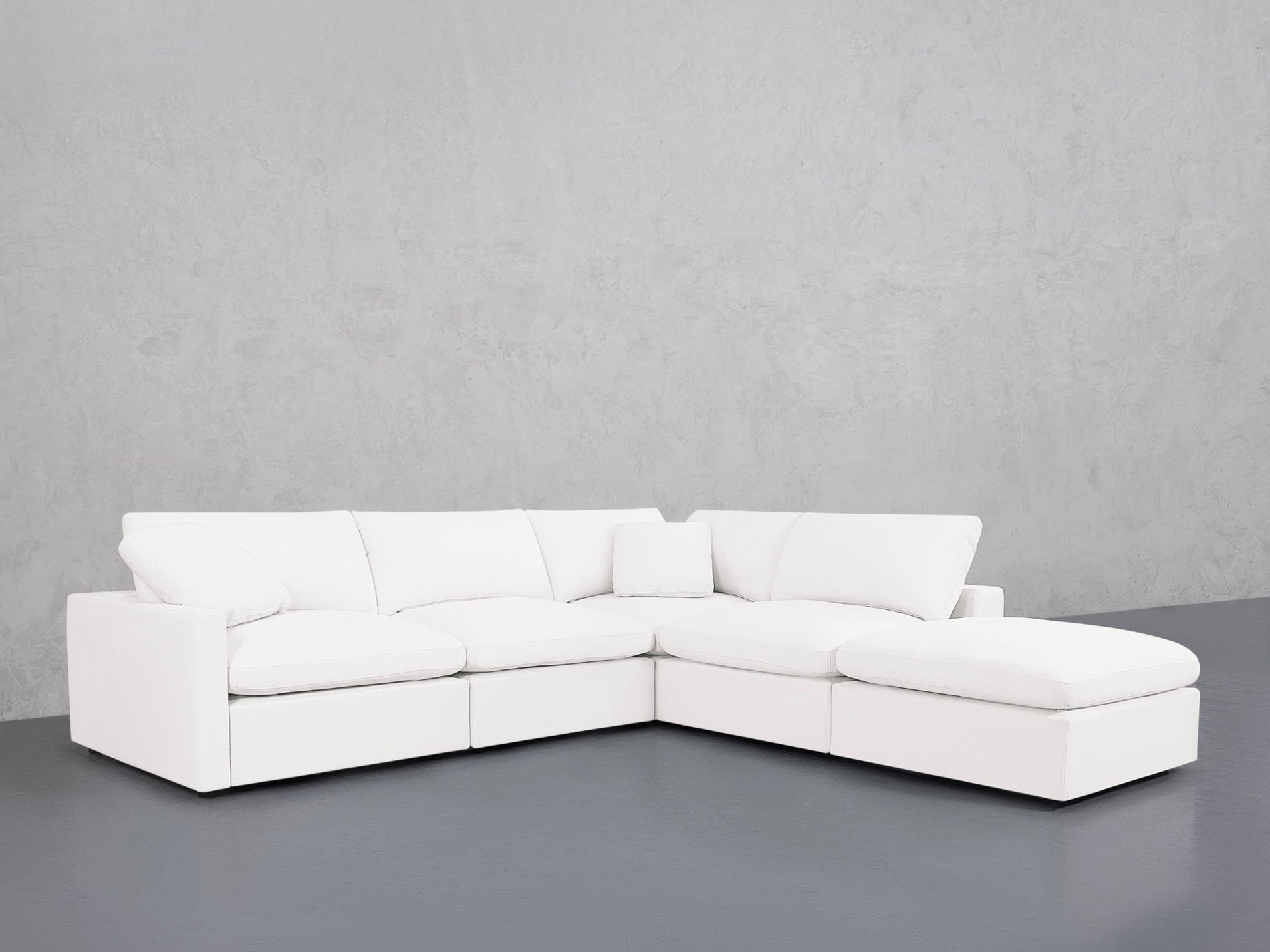 5-Seat Modular Corner Right Lounger Sectional (Thin Arms)