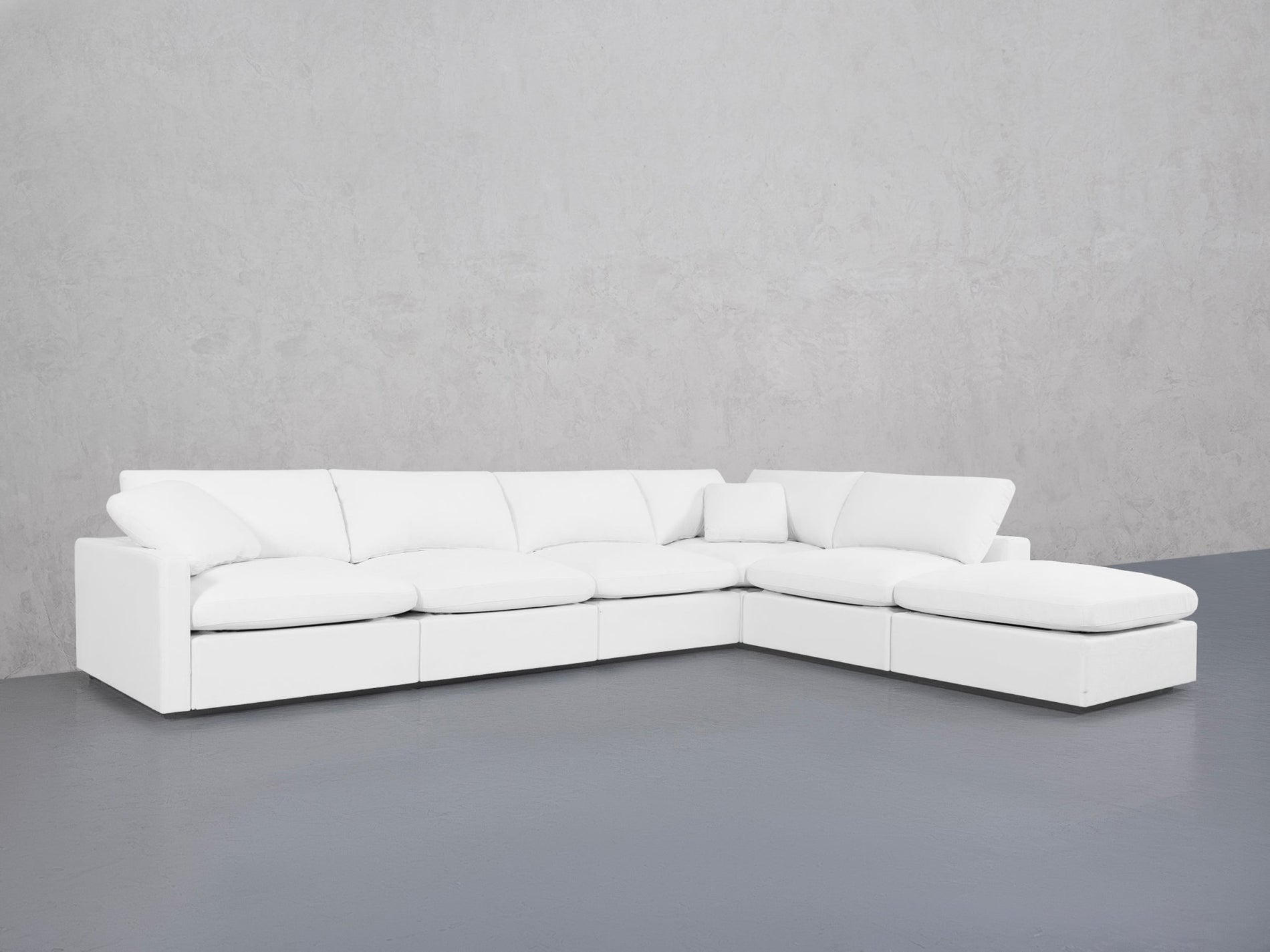 6-Seat Modular Corner Right Lounger Sectional (Thin Arms)