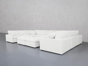 9-Seat Modular U-Sectional with Double Ottoman (Thin Arms)
