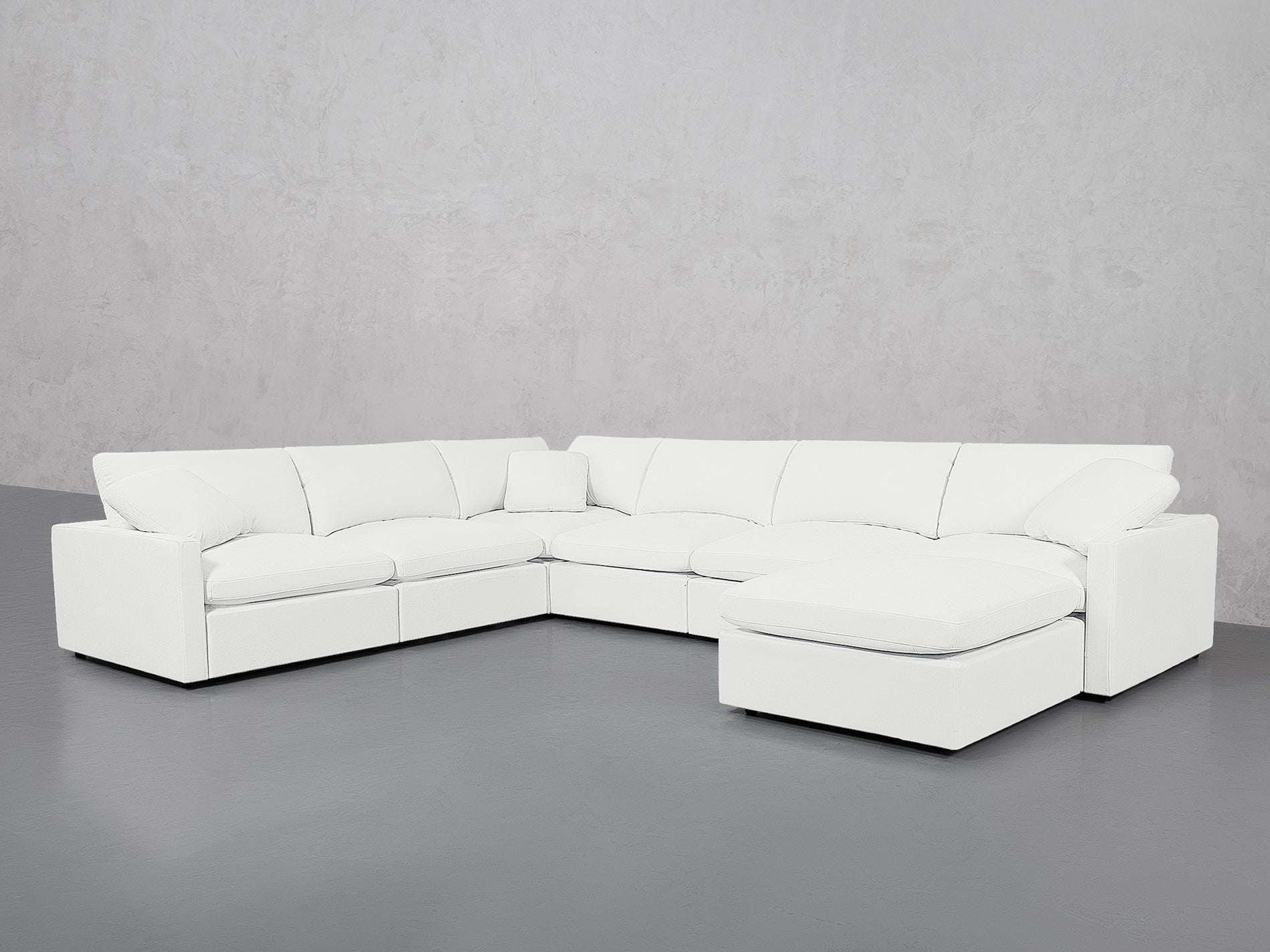 7-Seat Modular Chaise Corner Sectional (Thin Arms)