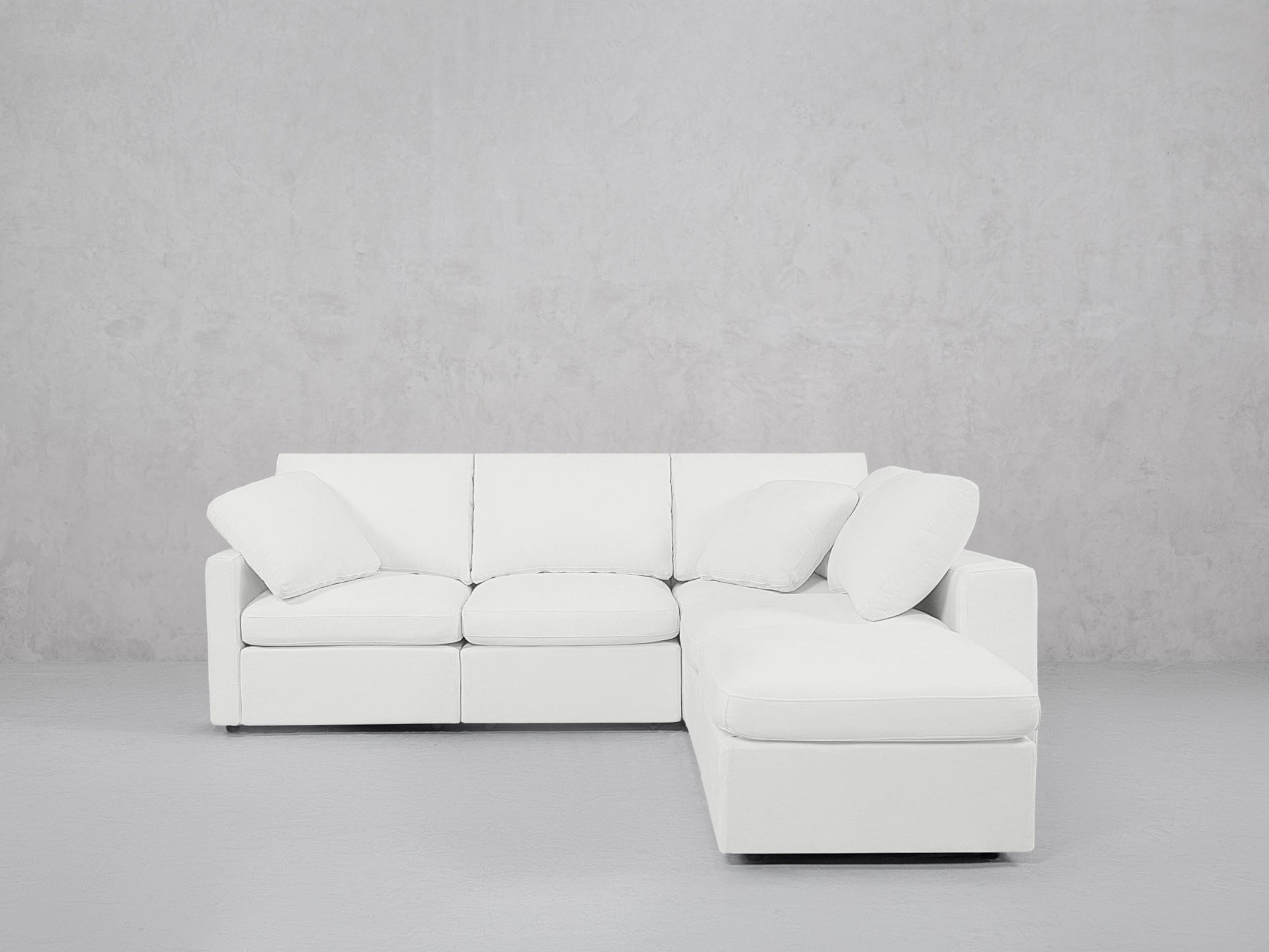 5-Seat Modular Corner Right Lounger Sectional (Thin Arms)