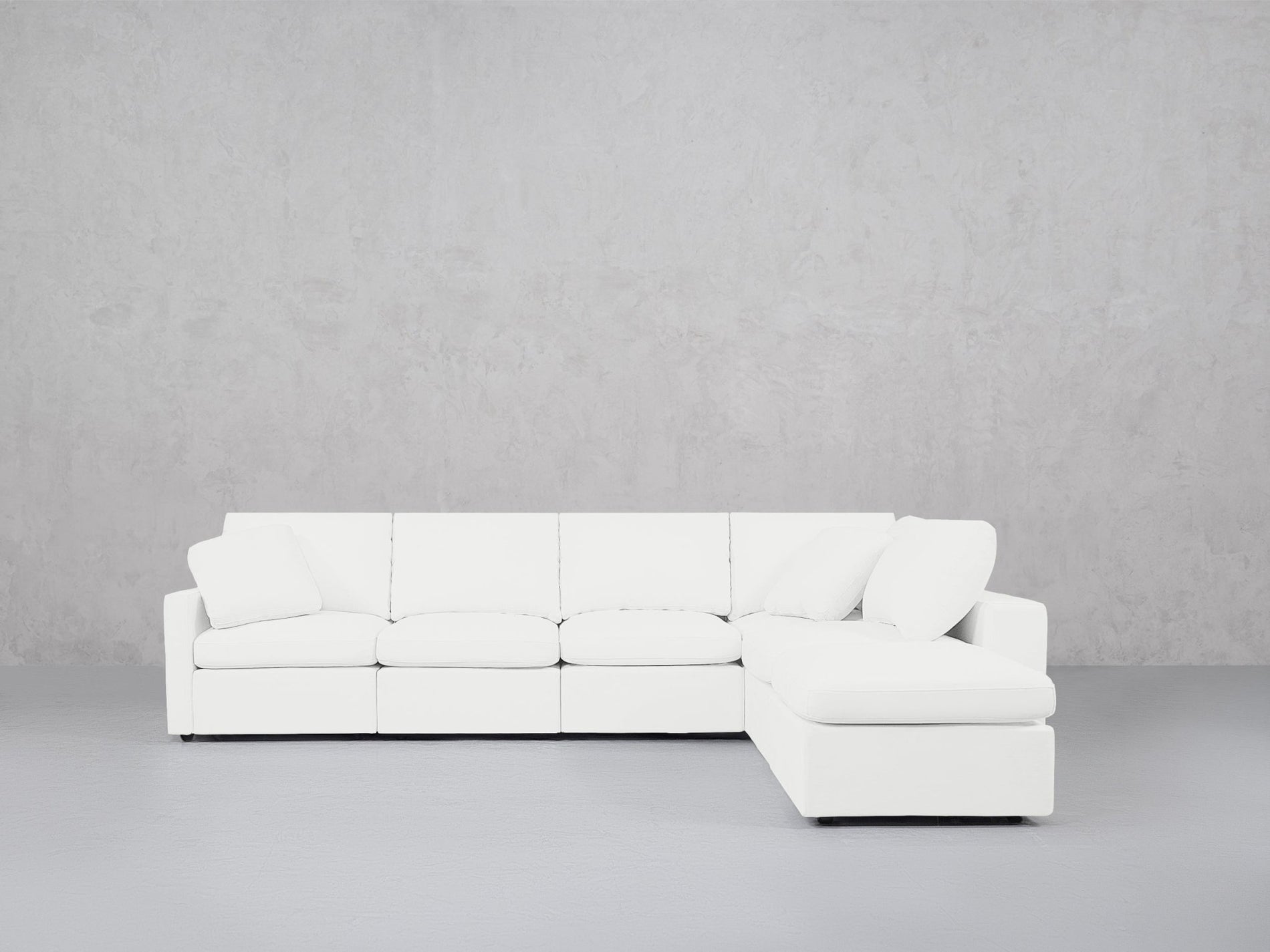 6-Seat Modular Corner Right Lounger Sectional (Thin Arms)