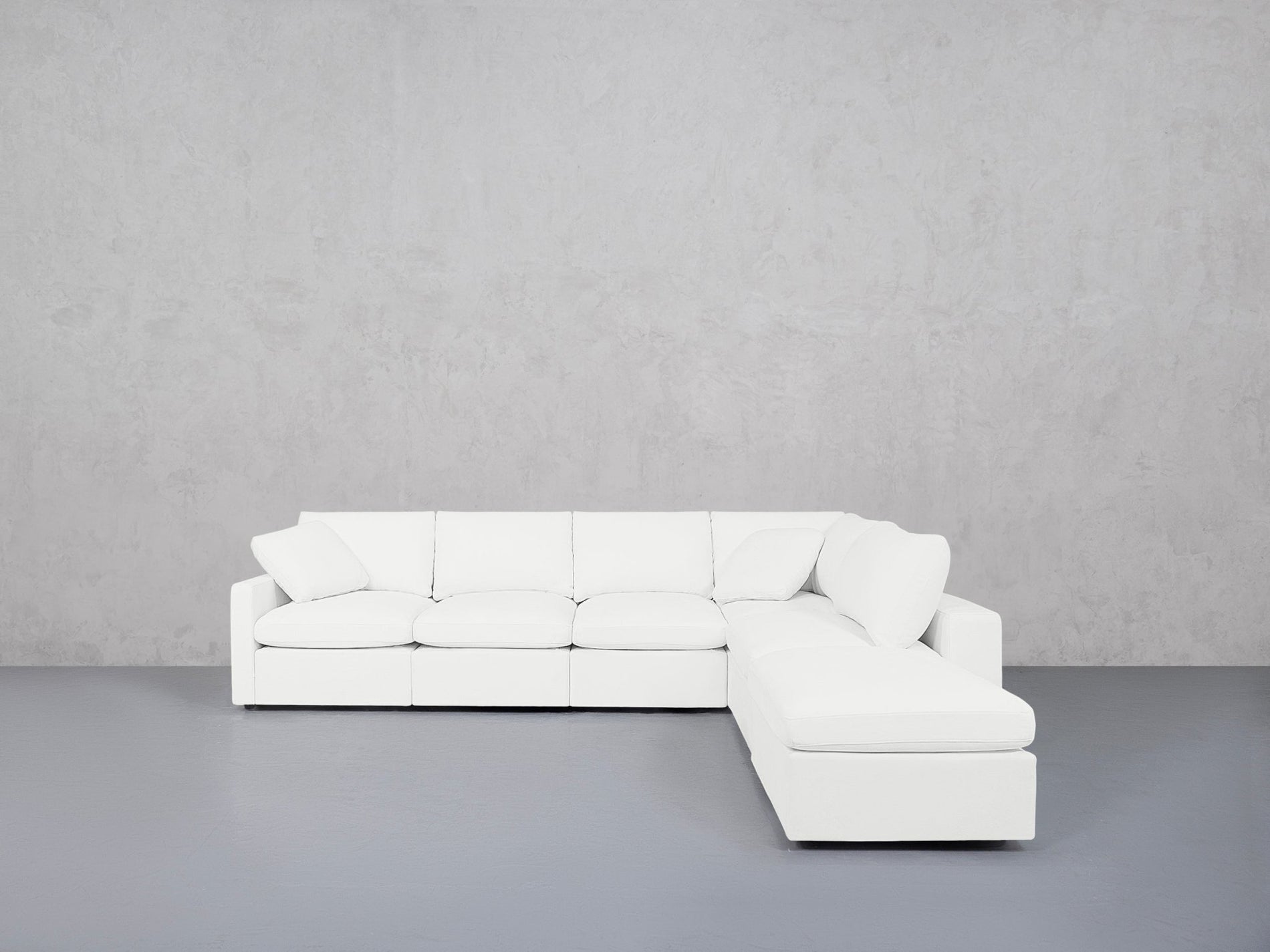 6-Seat Modular Corner Right Lounger Sectional (Thin Arms)