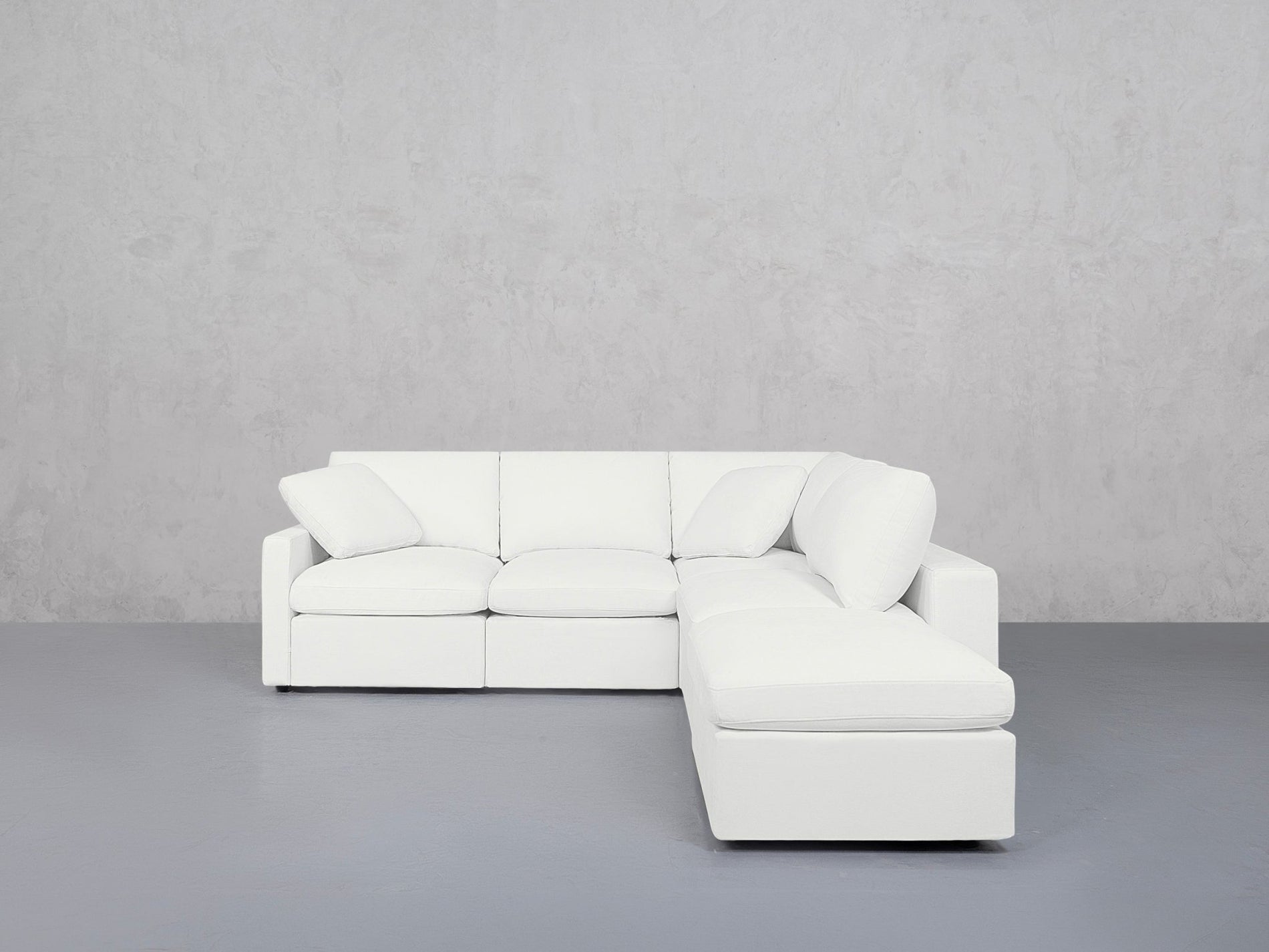 5-Seat Modular Corner Right Lounger Sectional (Thin Arms)