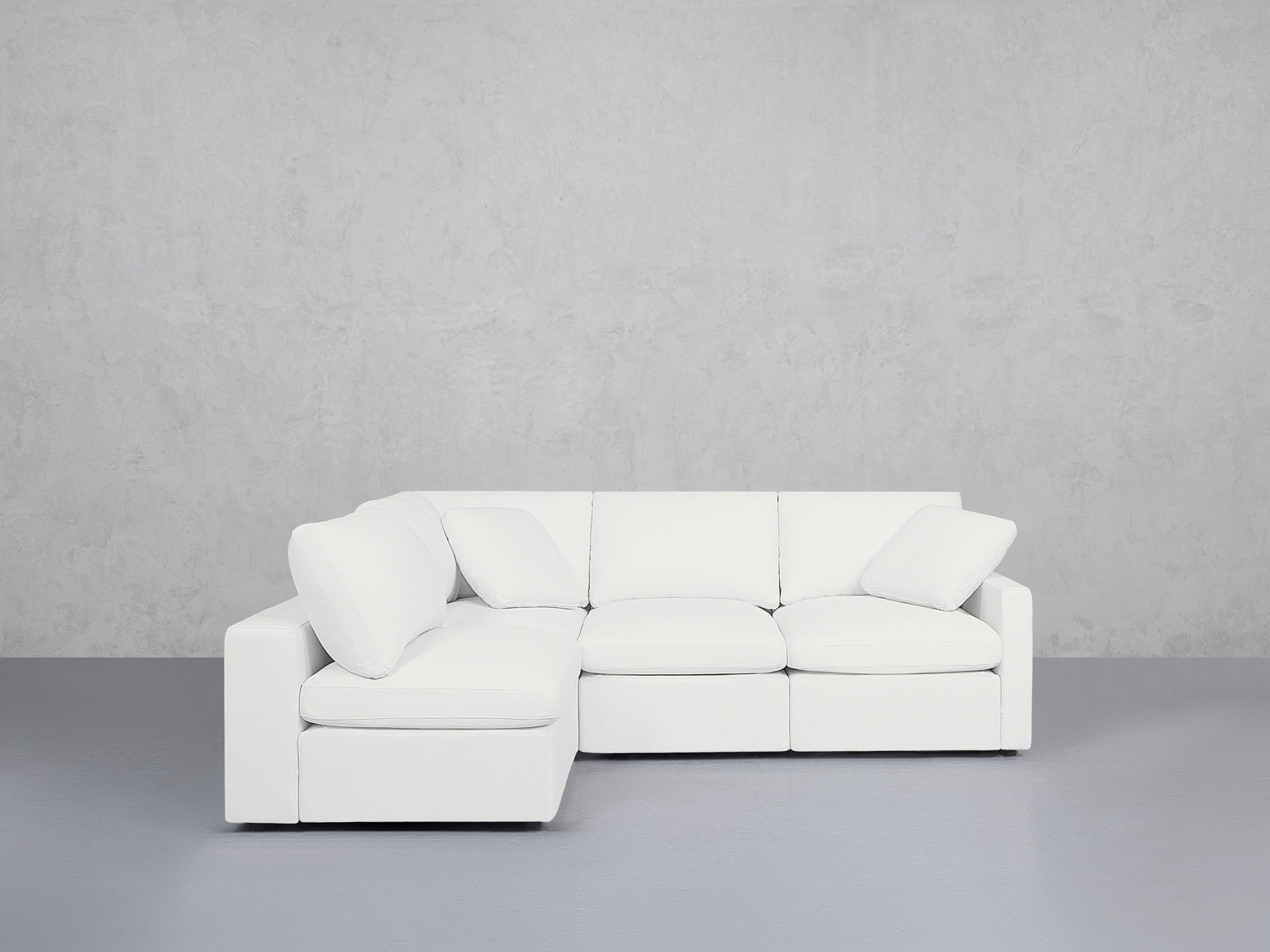 4-Seat Modular Open Corner Sectional (Thin Arms)