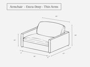 Armchair Thin Arms (Storage)