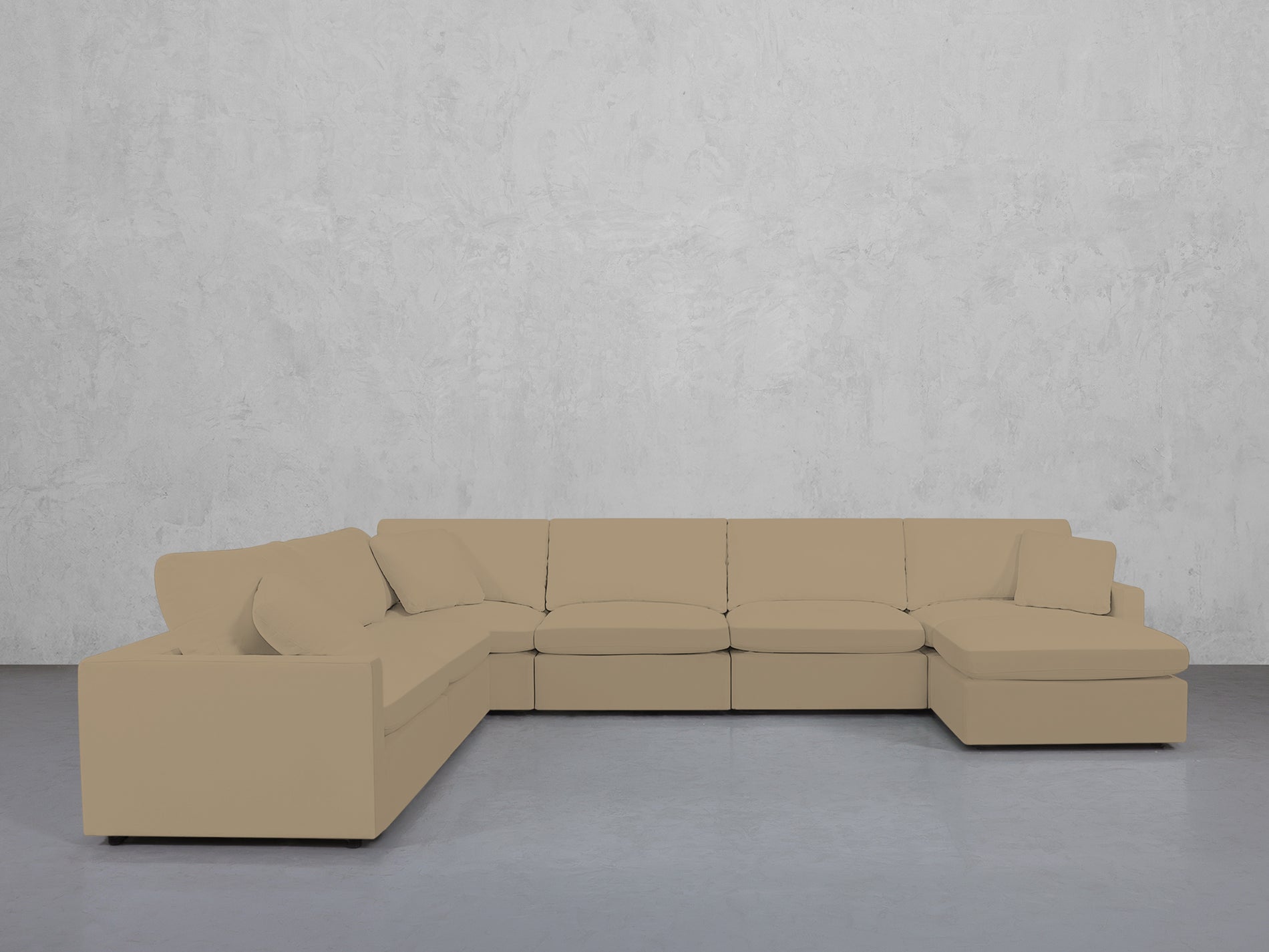7-Seat Modular Chaise Corner Sectional (Thin Arms)