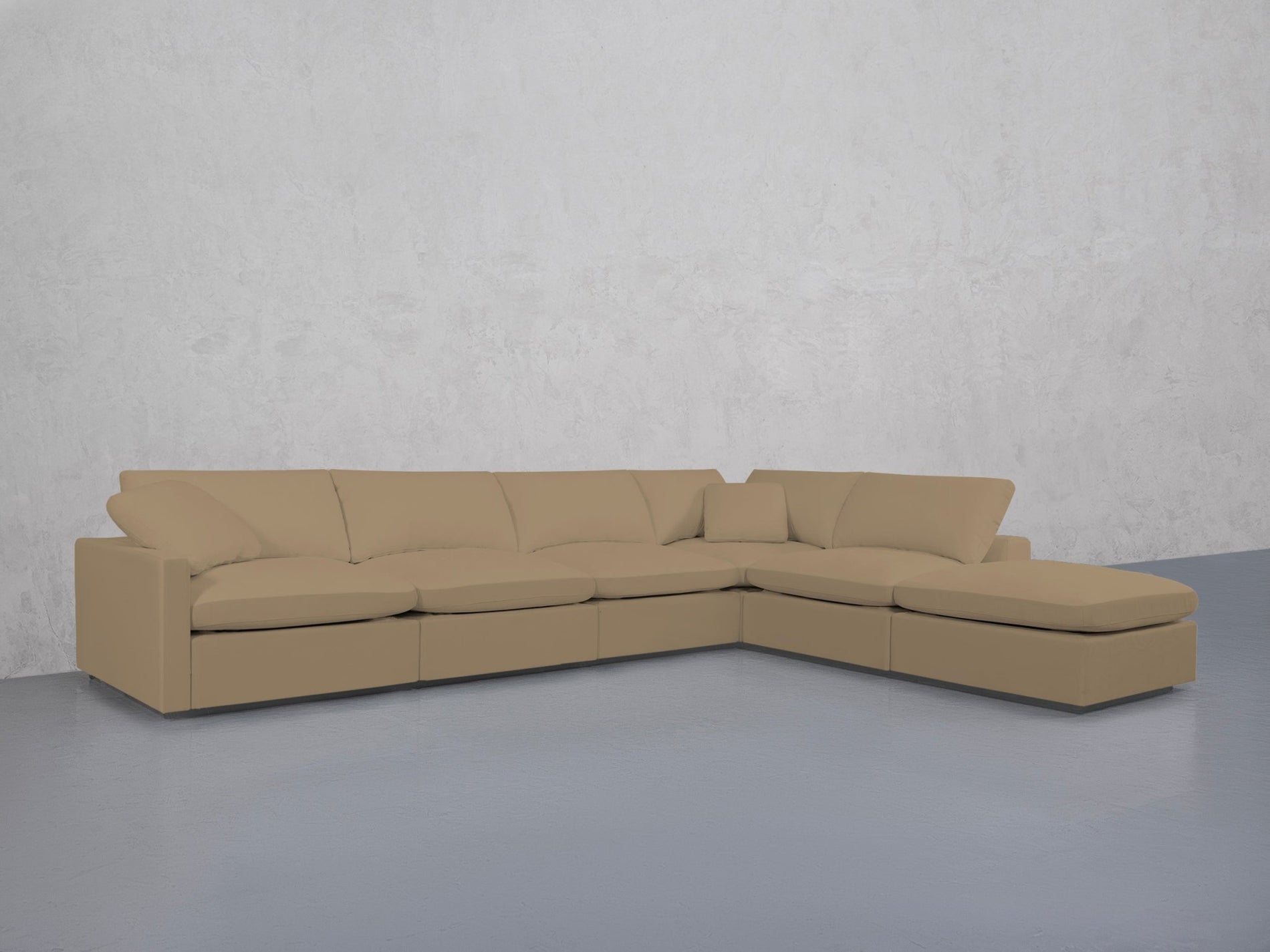 6-Seat Modular Corner Right Lounger Sectional (Thin Arms)