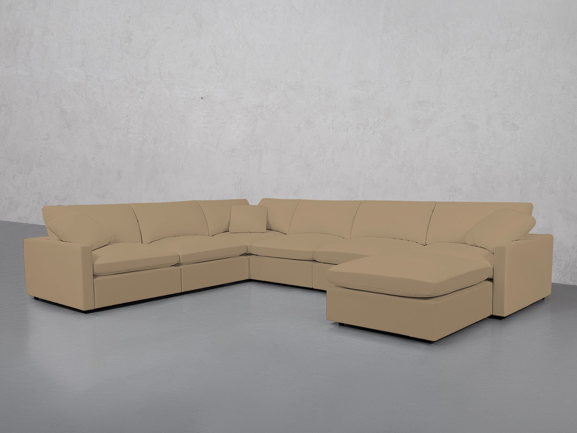 7-Seat Modular Chaise Corner Sectional (Thin Arms)