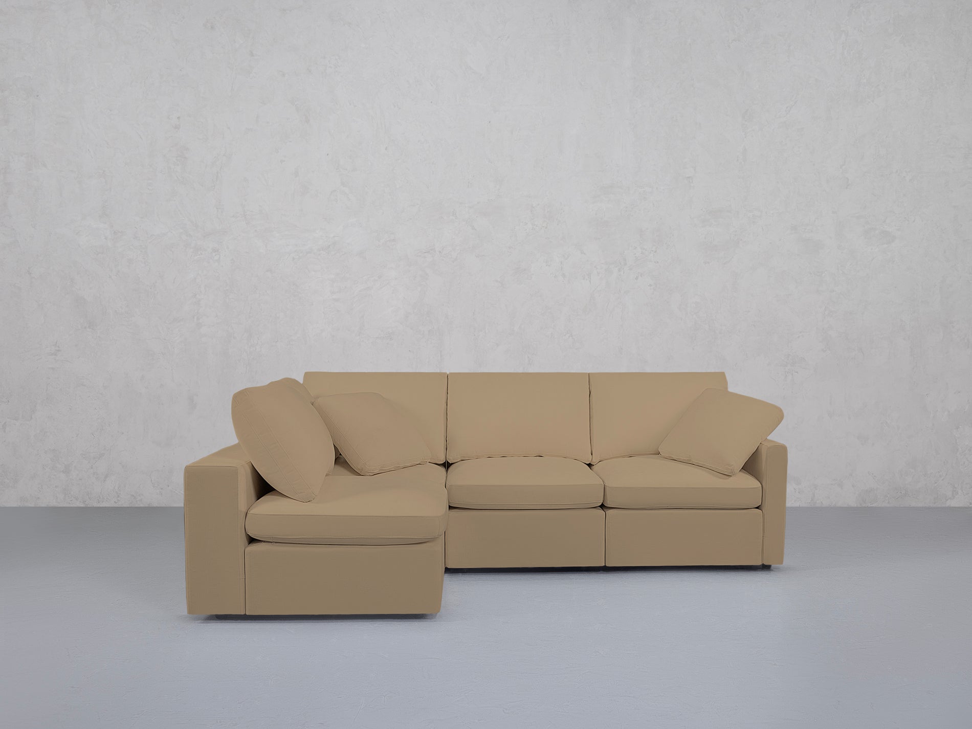 4-Seat Modular Open Corner Sectional (Thin Arms)