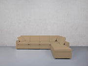 6-Seat Modular Corner Right Lounger Sectional (Thin Arms)