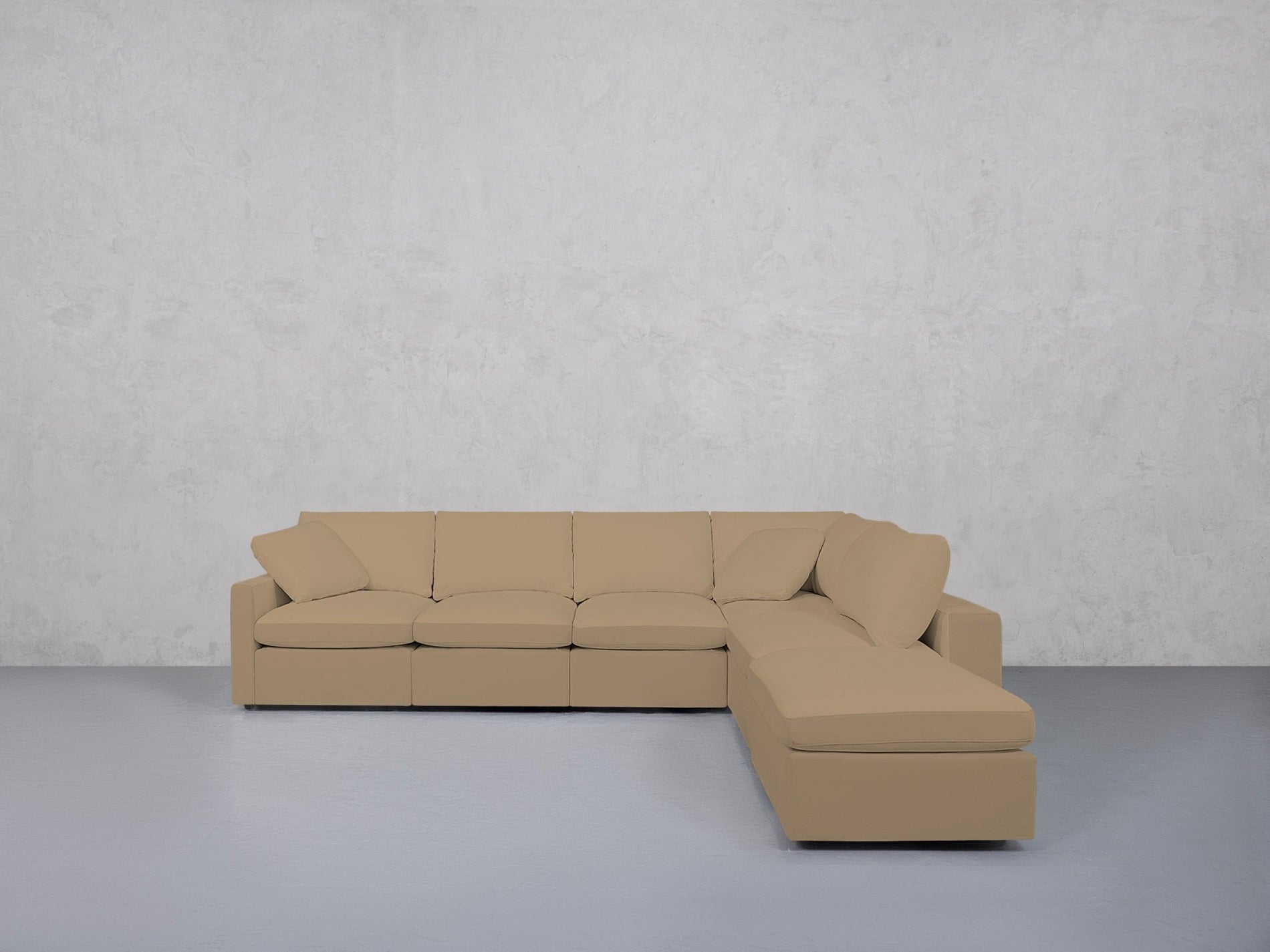6-Seat Modular Corner Right Lounger Sectional (Thin Arms)