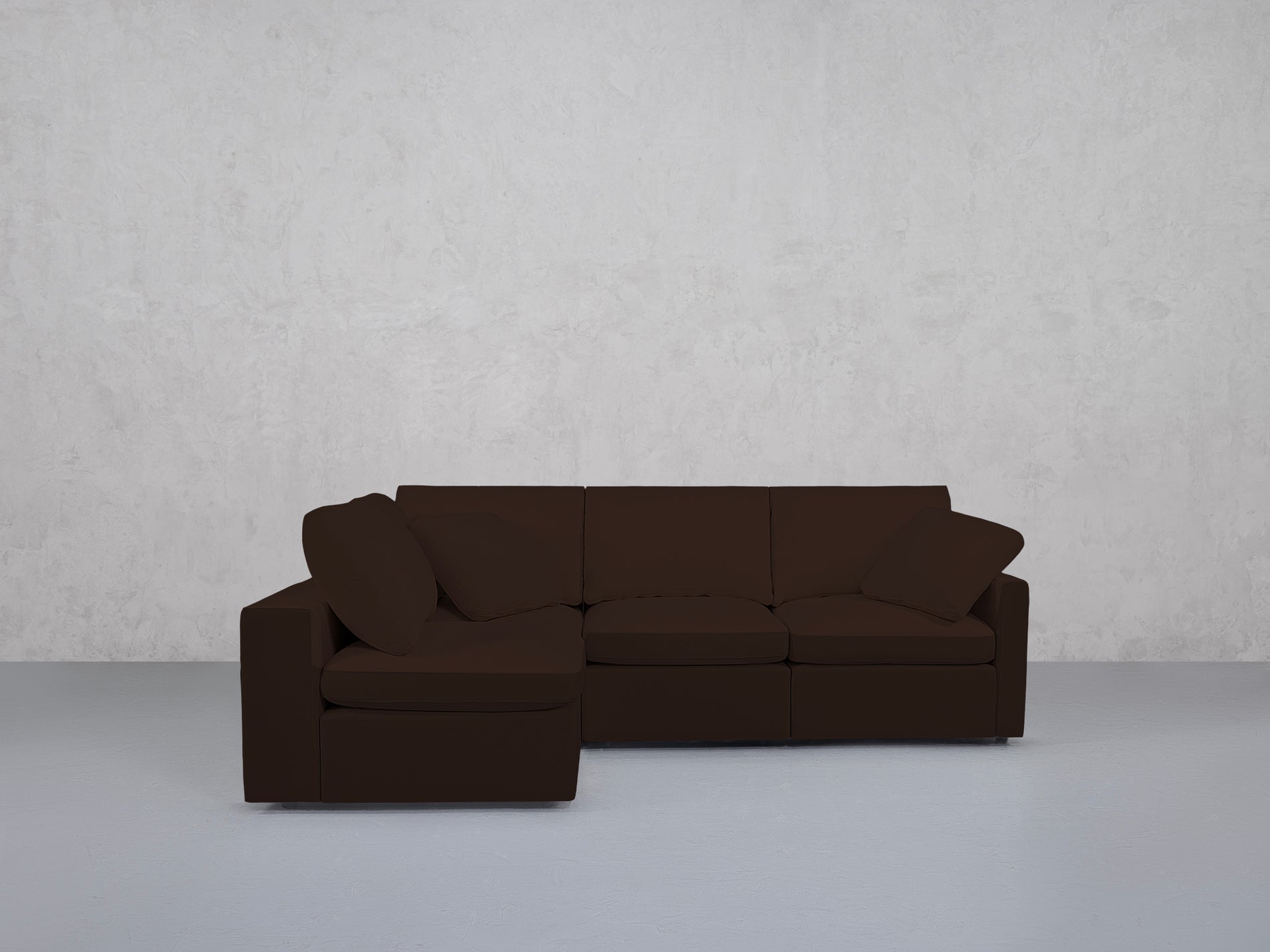 4-Seat Modular Open Corner Sectional (Thin Arms)